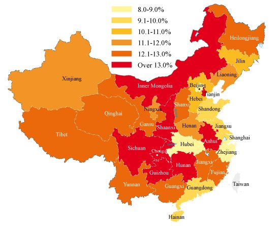 Map: Chinese GDP Breakdown by Province