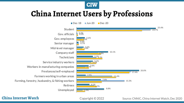 China internet users by profession